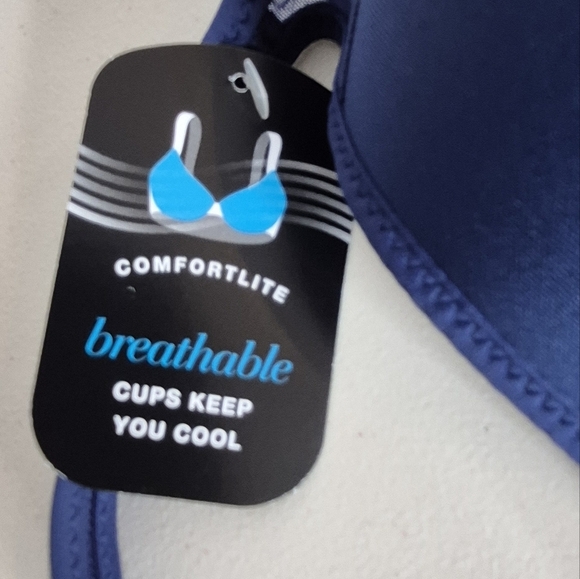 Bali Smoothing Breathable Underwire Bra w/ Convertible Straps in Navy - Size 34B - Picture 16 of 16